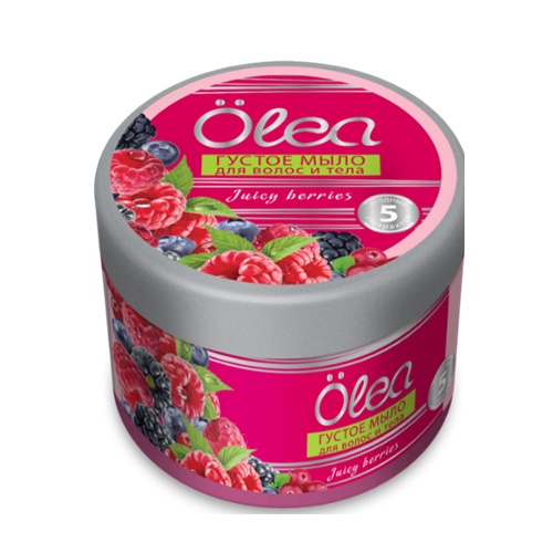 OLEA ягодное густое мыло для волос и тела банка